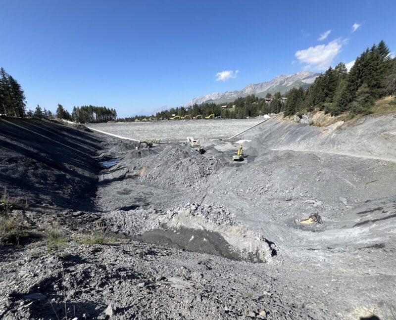 Le chantier du Lac de Chermignon vu de l'est. 24.08.2024