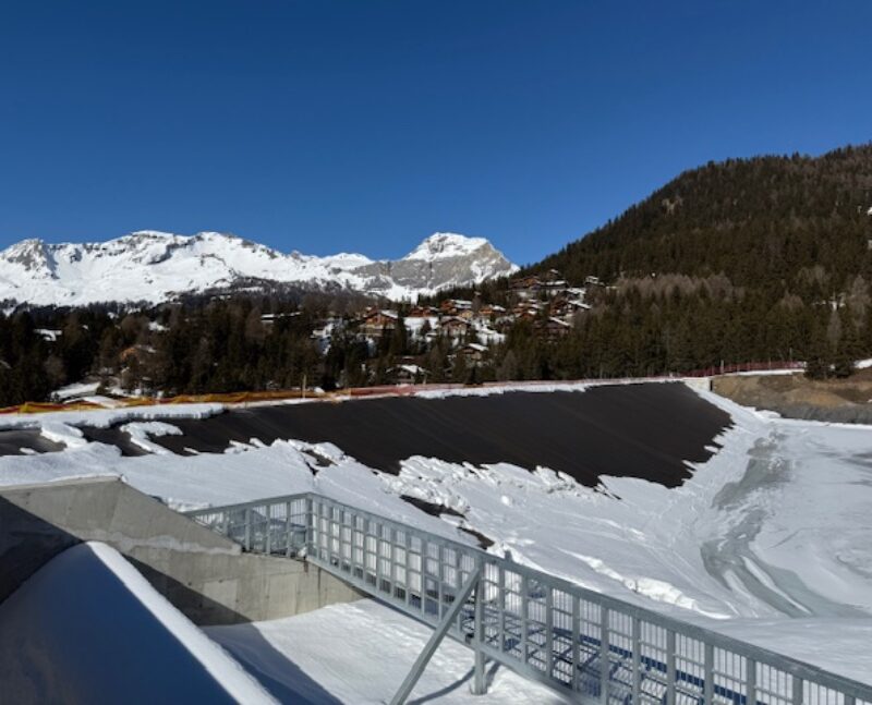 Lac de Chermignon. Trop plein et digue. 02.03.2025