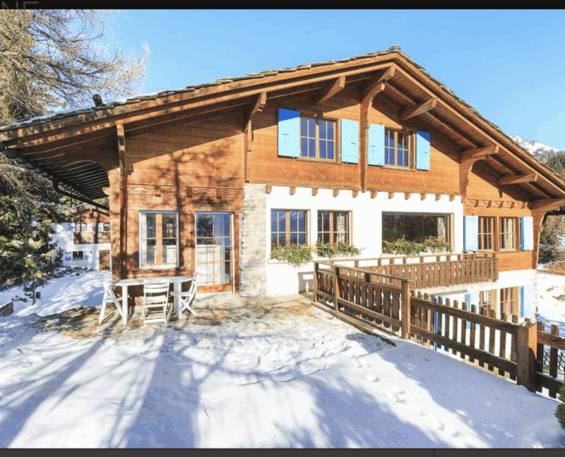 Chalet Le Vieux Bisse, façade sud. Vers 2020.
