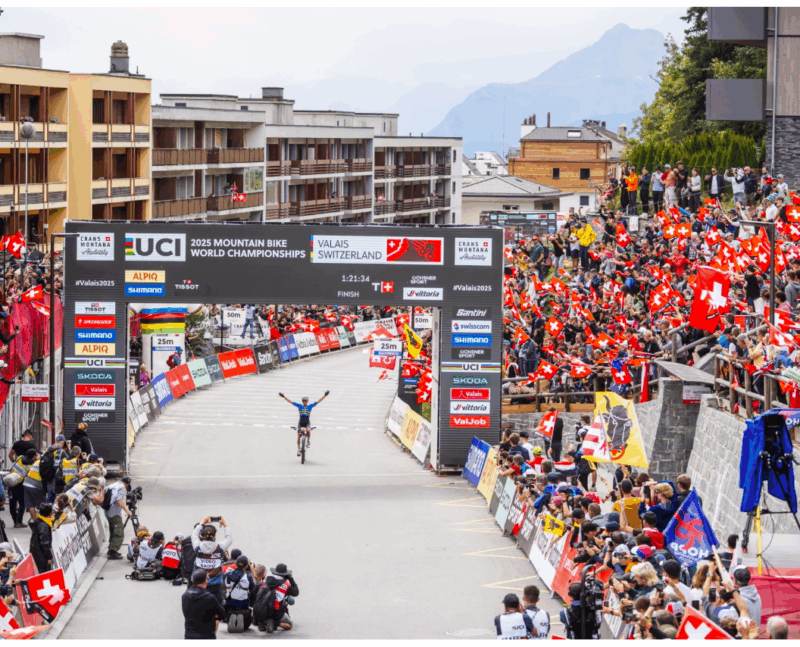 Championnat du monde de VTT. Arrivée. 14.09.2025. Photo Keystone-Nouvelliste