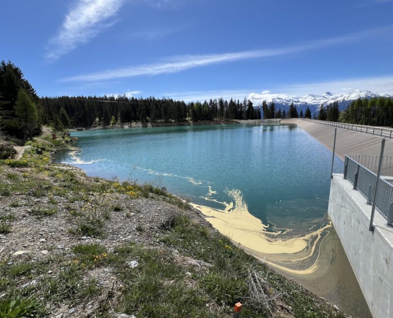 Le lac vu du nord-ouest avec le pollen des sapins. 17.05.2026