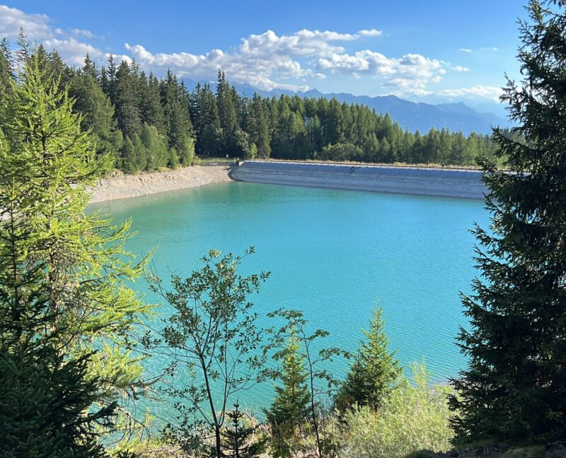 Lac de Chermignon. Vue du nord-est en surplomb